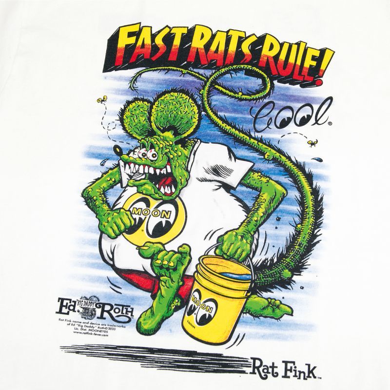 ラットフィンク × ムーンアイズ コラボ Fast Rat Rule Tシャツ 新商品 