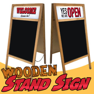【02-0022-01】ウッドスタンドサイン WOODEN STAND SIGN YES WE ARE OPEN 店舗看板(参考上代￥12500/ロット:1)