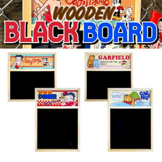 【08-0105-01】ウッドブラックボード WOODEN BLACK BOARD ベティ ガーフィールド 黒板 看板(参考上代￥2200/ロット:3)