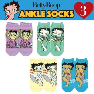 【05-0016-03】ベティ ブープ アンクル ソックス No.3 BETTY BOOP(参考上代￥380/ロット:3)