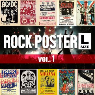 【VRBP1】ヴィンテージ ロックバンド ポスター Lサイズ VOL.1 VINTAGE ROCK BAND(参考上代￥780/ロット:3)