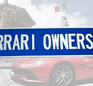 【2450】エンボスアルミプレート / フェラーリ オーナーズクラブ 看板(参考上代￥2800/ロット:1)