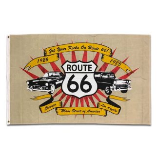 【fg-66car】ROUTE66 FLAG（car） / アメリカン フラッグ(参考上代￥1800/ロット:2)