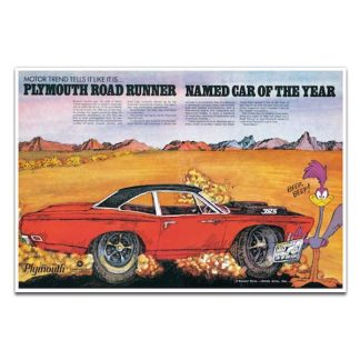 【po-rrpl1】プリムス ロードランナー ポスター イラスト PLYMOUTH ROADRUNNER(参考上代￥800/ロット:3)