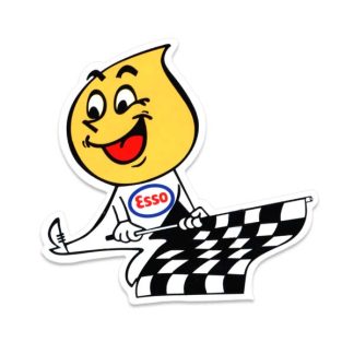 【ms143】エッソボーイ チェッカーフラッグ レーシング ステッカー ESSOBOY デカール(参考上代￥300/ロット:5)