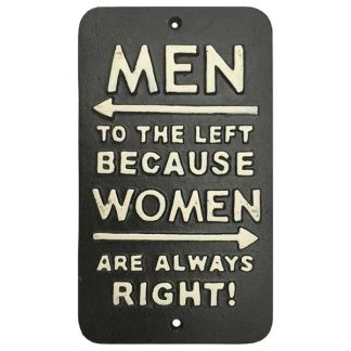 【SLW053】アイアンプレート [MEN LEFT WOMEN RIGHT / SLW053] 看板 アメリカン雑貨(参考上代￥1500/ロット:10)