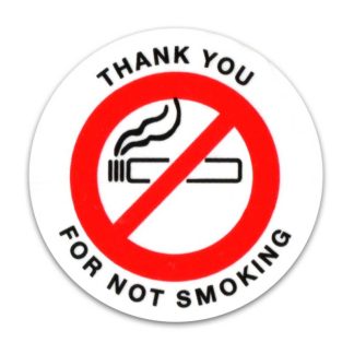 【ROUND】アメリカ業者用 車内 NO SMOKING ステッカー 丸形 クリア 禁煙 made in USA アメリカン雑貨(参考上代￥300/ロット:5)