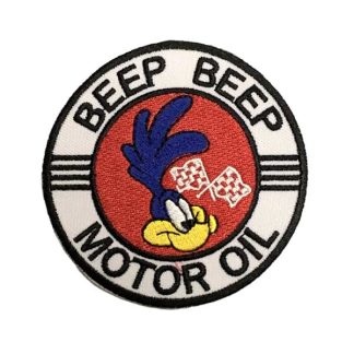 【TW-001】ワッペン ロードランナー ラウンド MOTOR OIL ROAD RUNNER アメリカン雑貨(参考上代￥480/ロット:5)