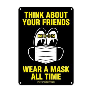 【MG894WM】ムーンアイズ メッセージ プレート サイン MOON Wear A Mask MOONEYES(参考上代￥1200/ロット:2)