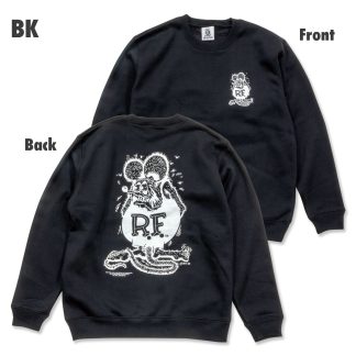 【RISKF098BK】ラットフィンク モノ スタンディング スウェット ブラック スウェットシャツ RATFINK(参考上代￥5800/ロット:1)