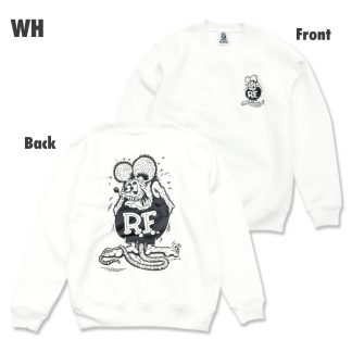 【RISKF098WH】ラットフィンク モノ スタンディング スウェット ホワイト スウェットシャツ RATFINK(参考上代￥5800/ロット:1)