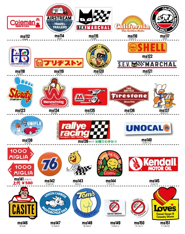 mssticker】レーシング ステッカー 96種類 大人気シリーズ デカール 