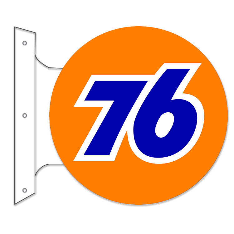 RFS-76】76 ラウンド フランジ サイン 看板 メタル ブリキ 垂直 壁面