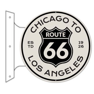 【RFS-R66】ROUTE66 ラウンド フランジ サイン 看板 メタル ブリキ 垂直 壁面 店舗 アドバタイジング R66 ルート66(参考上代￥3800/ロット:1)
