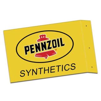 【SF-PENNZOIL】PENNZOIL スクエア フランジ サイン 看板 メタル ブリキ 垂直 壁面 店舗 アドバタイジング ペンズオイル(参考上代￥3800/ロット:1)