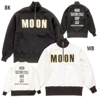 【MQS182】ムーンアイズ Custom Cycle Shop ハーフ ジップ スウェットシャツ MOONEYES(参考上代￥13000/ロット:1)