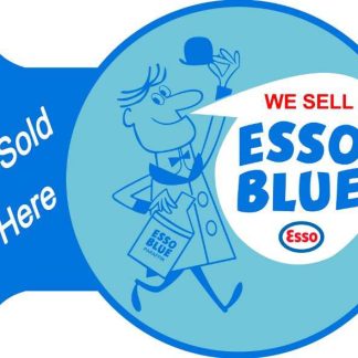 【RF-ESSOBLUE】ESSO BLUE ラウンド フランジ サイン 看板 メタル ブリキ 垂直 壁面 店舗 アドバタイジング エッソ ブルー(参考上代￥3800/ロット:1)
