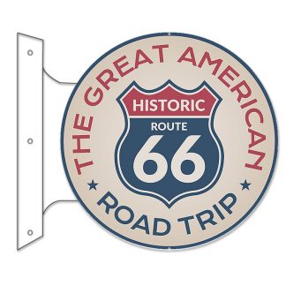 【RFS-R66-2】ROUTE66 No.2 ラウンド フランジ サイン 看板 メタル ブリキ 垂直 壁面 店舗 R66 ルート66(参考上代￥3800/ロット:1)