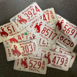 【WY1】ヴィンテージ ワイオミング州 ライセンスプレート ナンバープレート 看板 WYOMING(参考上代￥1500/ロット:3)