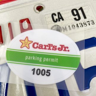 【PPCA】パーキング パーミット ステッカー Carl's Jr シリアルナンバー入り 駐車許可証(参考上代￥380/ロット:5)