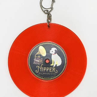 【NIP-10214】絵本ニッパー・レコードキーホルダー（レッド） / 正規ライセンス商品 ビクター(参考上代￥1000/ロット:3)