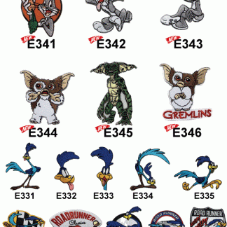 【WBGR】ワッペン 16種 キャラクター バッグスバニー ギズモ グレムリン ロードランナー(参考上代￥480/ロット:6)