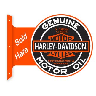 【RF-HD-2】HARLEY DAVIDSON No.2 ラウンド フランジ サイン 看板 メタル ブリキ 垂直 壁面 ハーレーダビッドソン(参考上代￥3800/ロット:1)