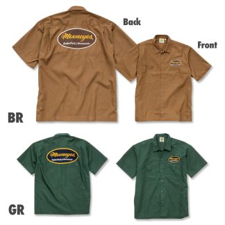 【FM227】ムーンアイズ オーバル ロゴ コットン ワークシャツ MOONEYES(参考上代￥12000-13000/ロット:1)