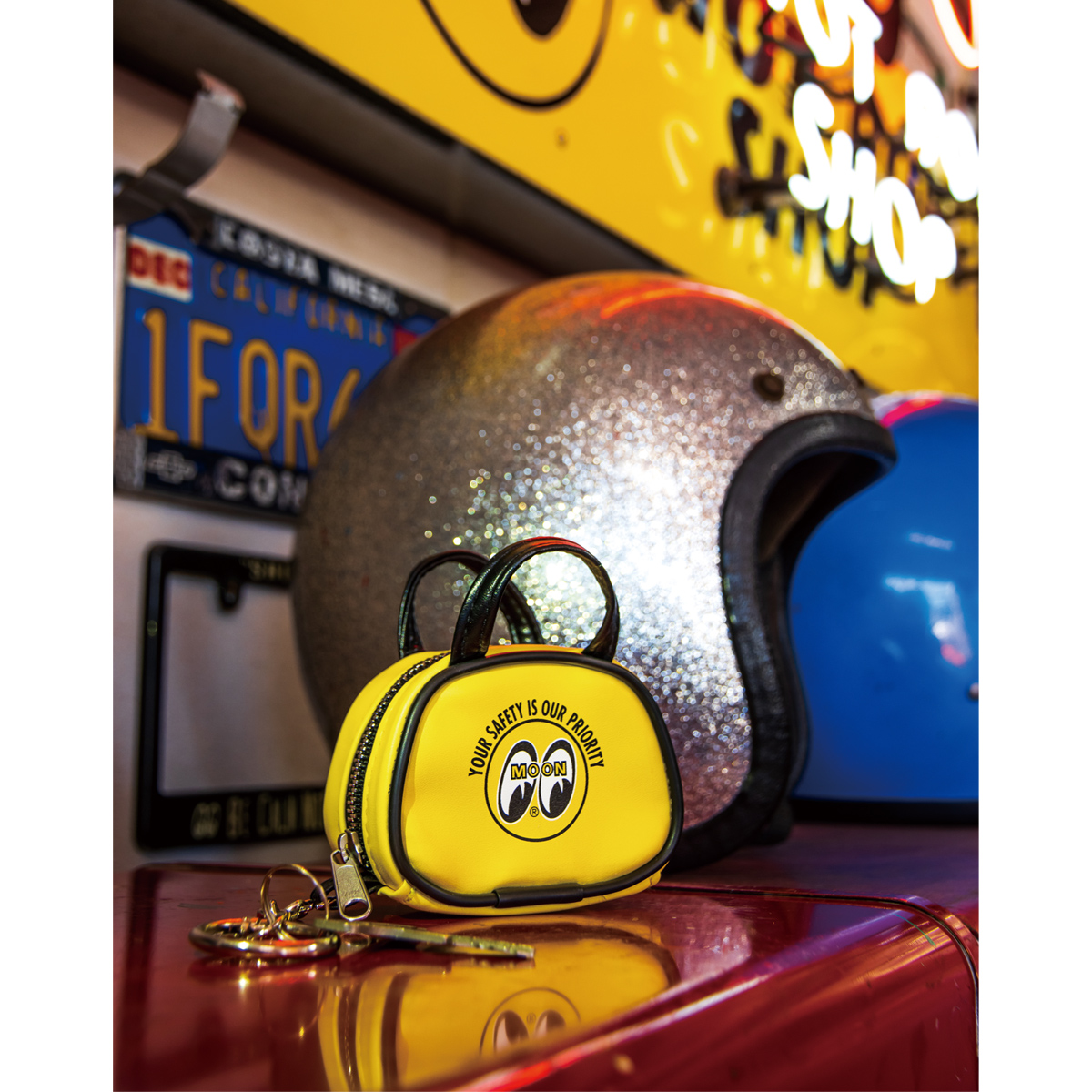 MKR206】ムーンアイズ ミニ バッグ ポーチ キーリング MOONEYES(参考