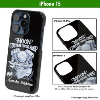【MQG208-15】ムーンイクイップド MOON Custom Cycle Shop パンヘッド iPhone 15 ハードケース MOONEYES(参考上代￥2500/ロット:1)