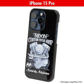 【MQG208-15P】ムーンイクイップド MOON Custom Cycle Shop パンヘッド iPhone 15 Pro ハードケース MOONEYES(参考上代￥2500/ロット:1)