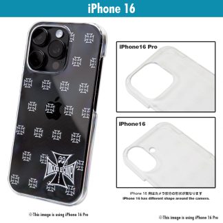 【MQG215-16】ムーンイクイップド アイアン クロス iPhone 16 ハードケース クリア MOON Equipped(参考上代￥2500/ロット:1)