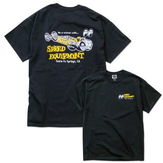 【MQT186BK】ムーンアイズ Speed Equipment Tシャツ MOONEYES(参考上代￥4500-5300/ロット:1)