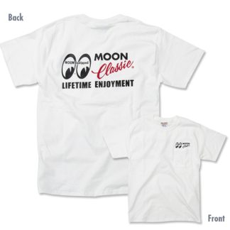 【QTM005WH】ムーンアイズ MOON Classic Logo ポケット Tシャツ MOONEYES(参考上代￥4500-5600/ロット:1)
